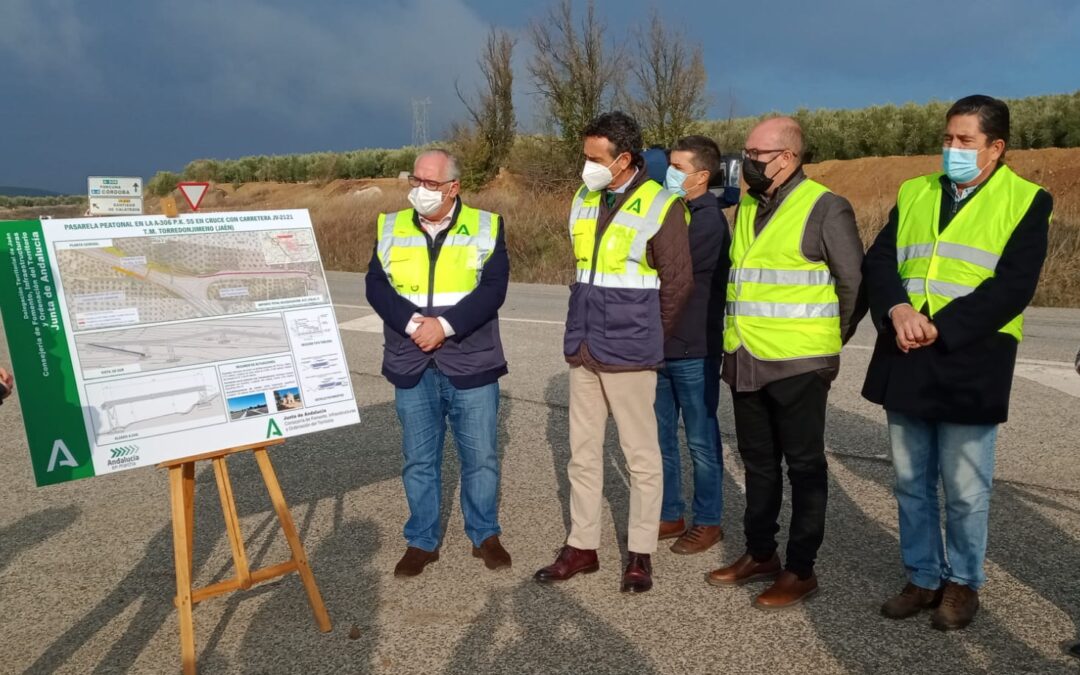 Las obras de la pasarela peatonal en la A-306 se han ejecutado en un 20%