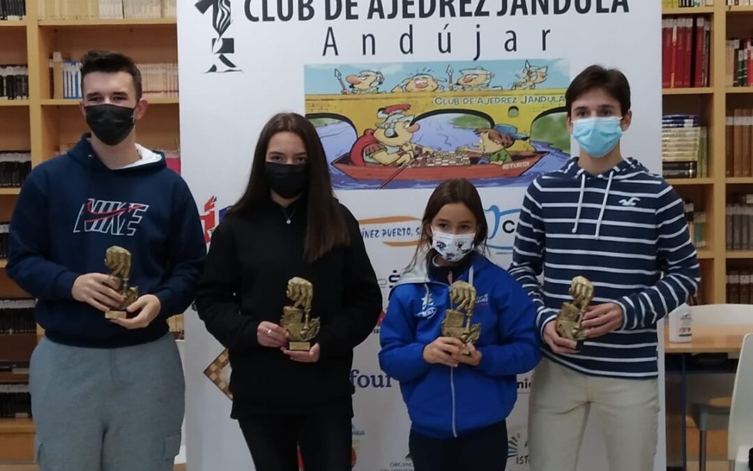 Martín Rivas y Laura Herrero, campeones del XIV Torneo Escuela de Ajedrez Jándula de Andújar