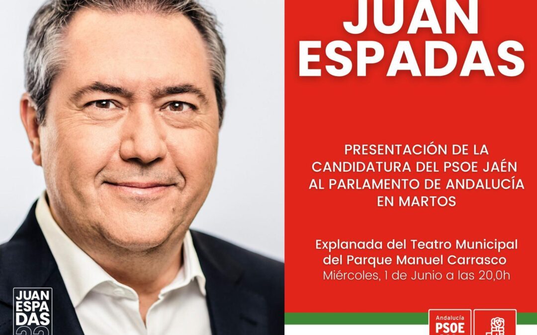 Martos acogerá el acto de presentación de la candidatura del PSOE por Jaén