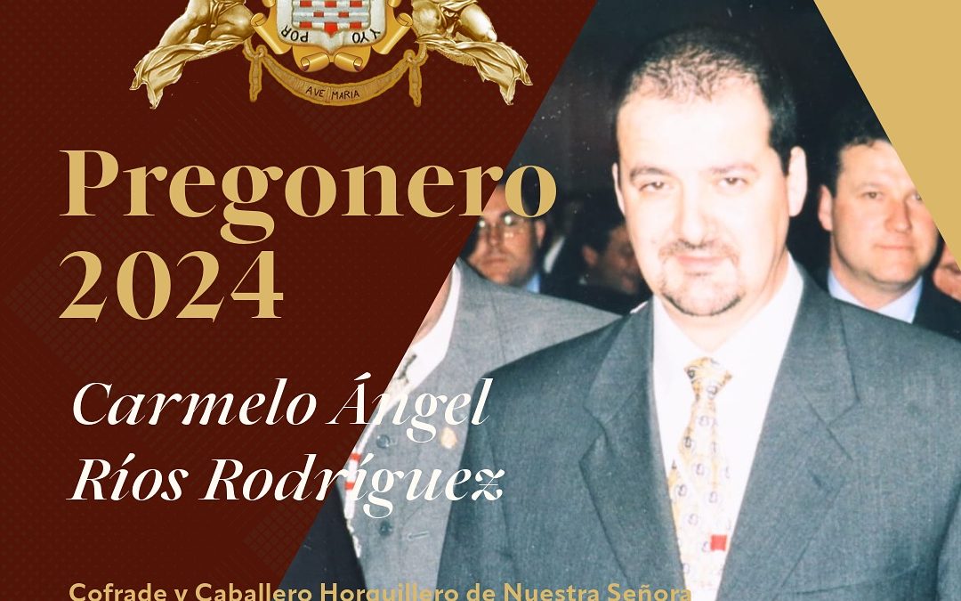 Carmelo Ángel Ríos Rodríguez pregonará la Novena y Fiestas de la Velada en honor a la Virgen de la Fuensanta