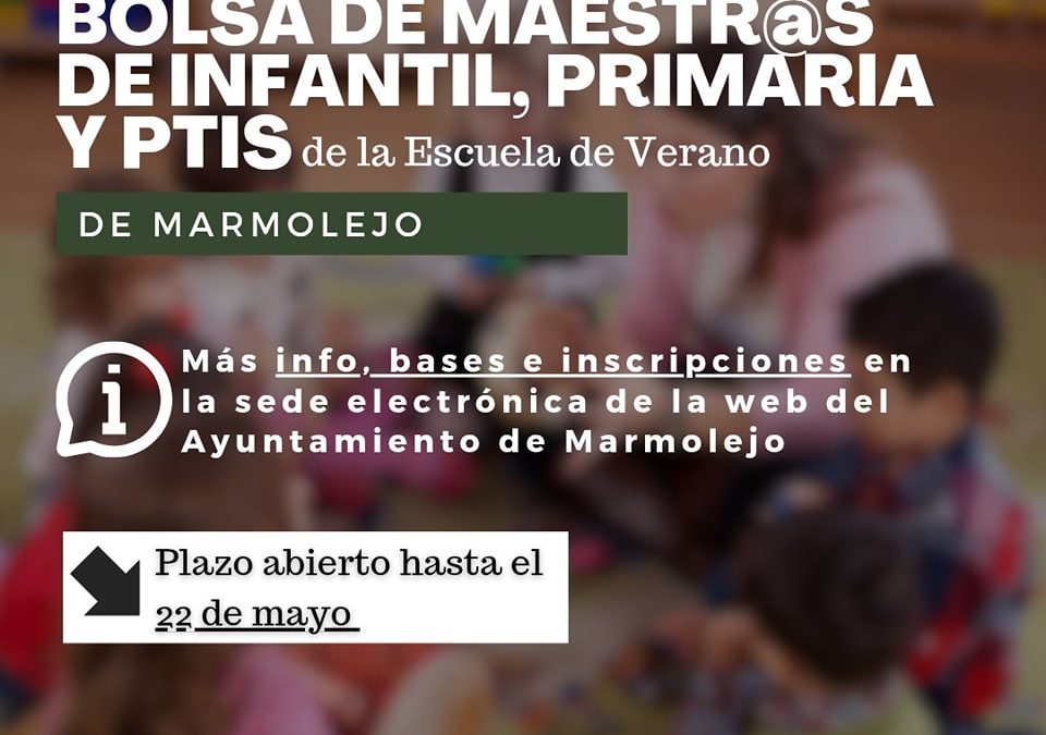 La Escuela de Verano de Marmolejo abre su bolsa de maestros con un firme compromiso social