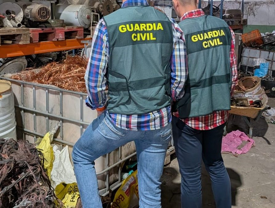Recuperados en Andújar 400 kilos de cobre robado en una caseta de riego de Ibros