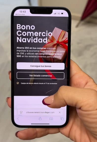 ANDÚJAR | Andújar celebra el éxito de la primera tanda del Bono Comercio de Navidad, agotada en minutos