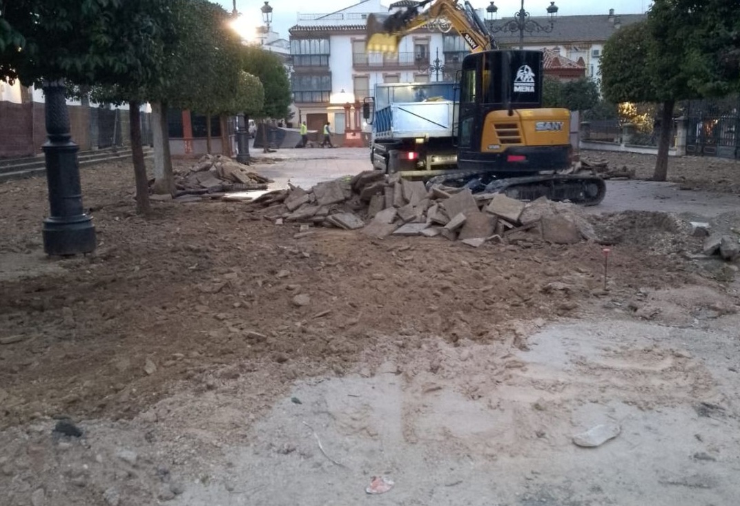 Continúan las obras del Paseo de la Libertad en Marmolejo
